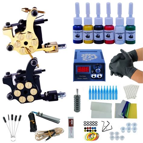 1 Set Professional Tattoo Starter Kits Complete Tattoo Kit Set Equipment Machine Power Supply