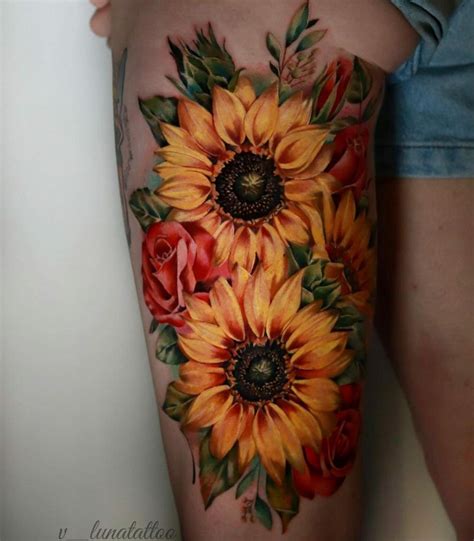 101 Best Sunflower And Roses Tattoo Ideas That Will Blow Your Mind