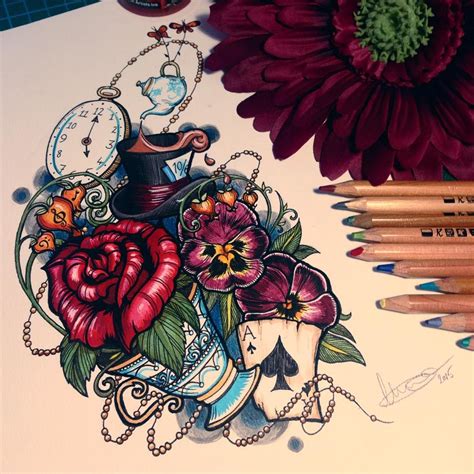 11 Amazing Alice In Wonderland Tattoo Designs Tumblr Ideas