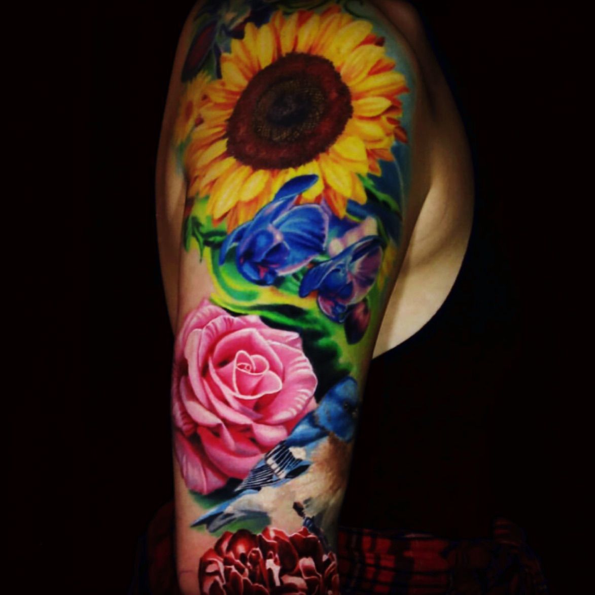 20 Beautiful Sunflower And Rose Tattoo Designs Art And Design