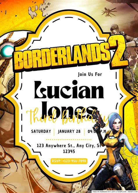 20 Borderlands 2 Birthday Invitation Templates Fridf