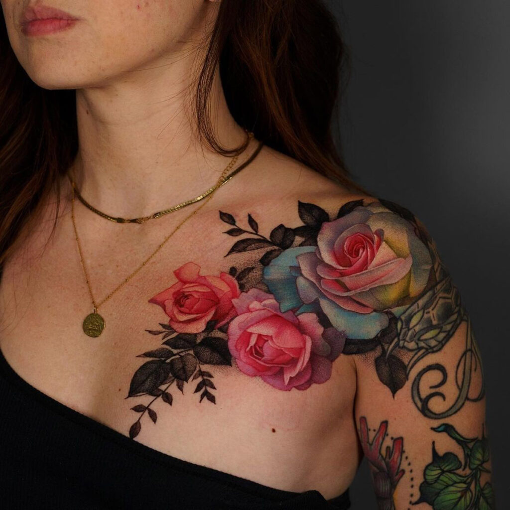 20 Shoulder Rose Tattoo Ideas For You To Try