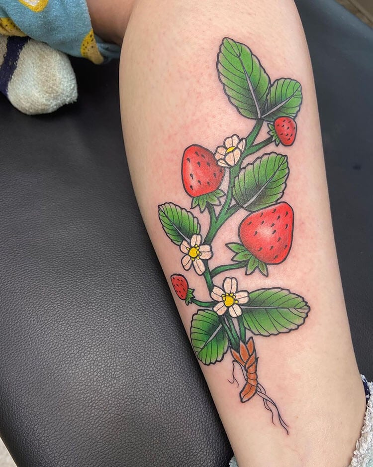 20 Strawberry Tattoo Ideas For Women Mom S Got The Stuff