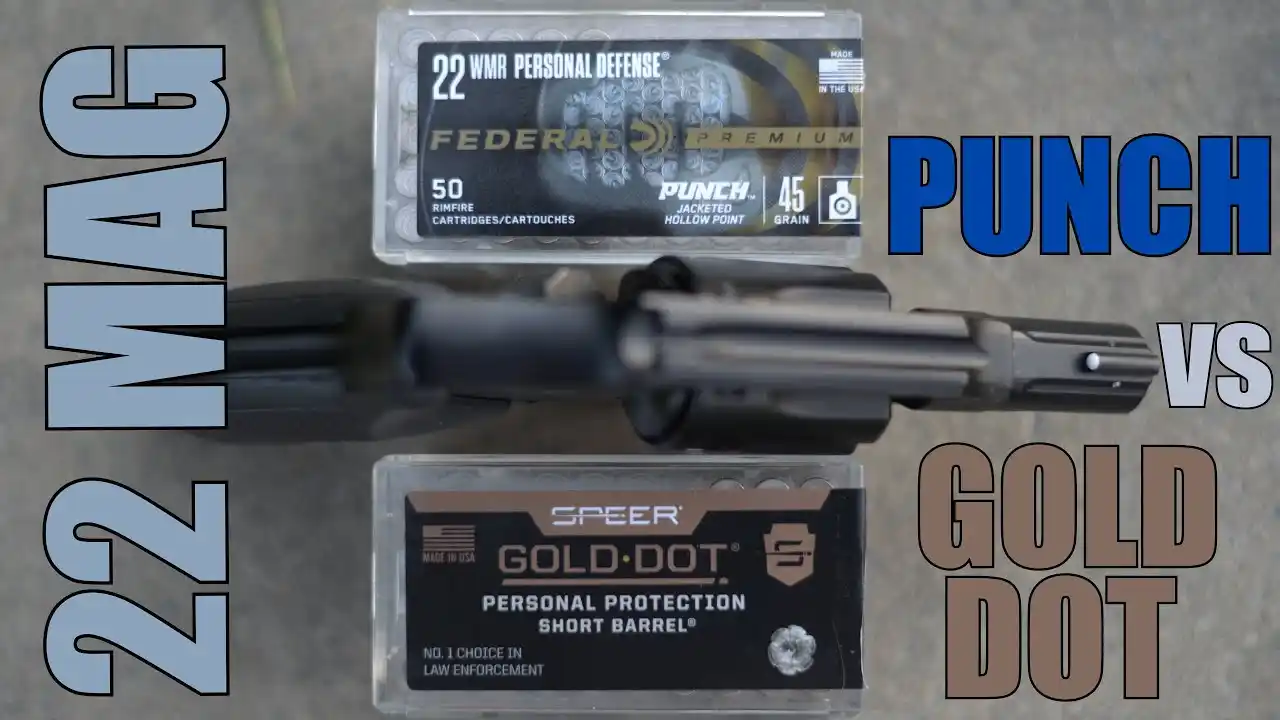 22 Magnum Self Defense Rounds Punch Vs Gold Dot Ii 3 Barrel Youtube