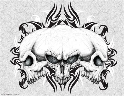 3 Skulls Tattoos Designs