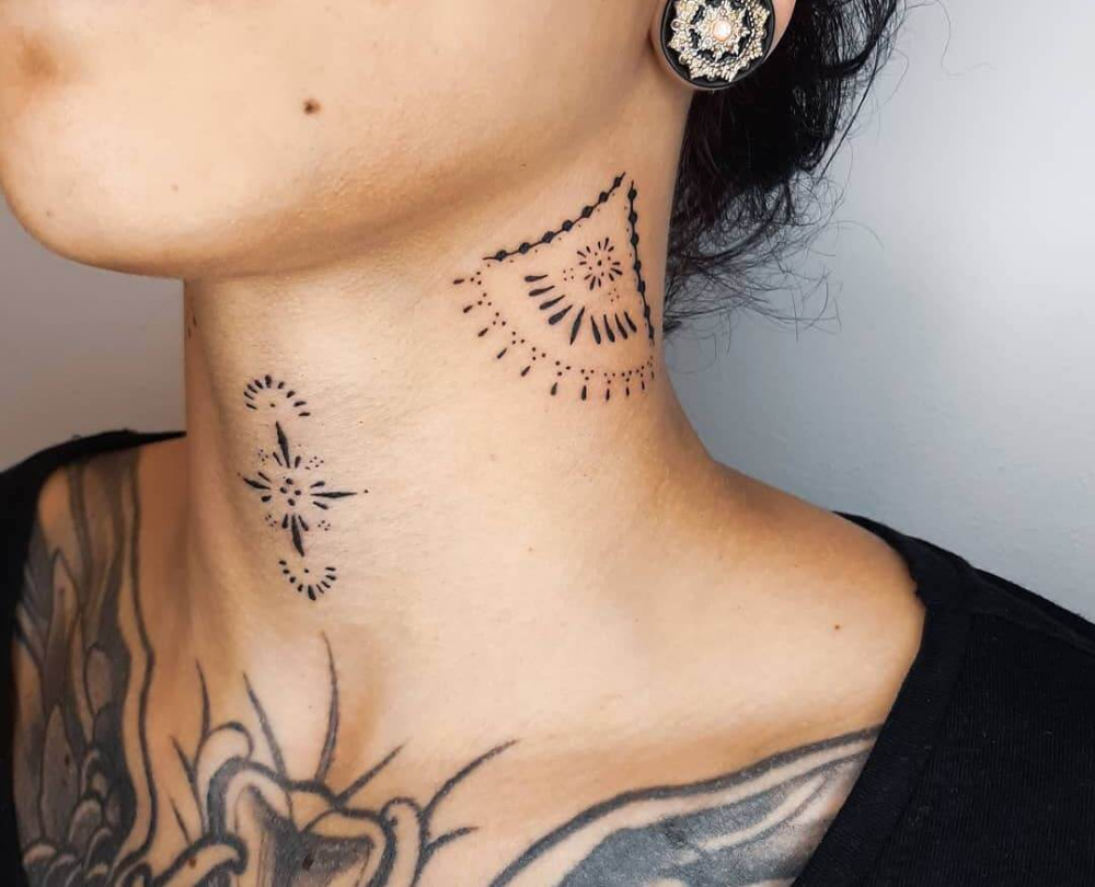 30 Attractive Neck Tattoo Art For Women Ideasdonuts