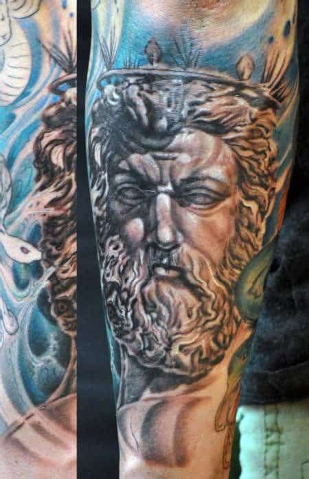 30 Poseidon Tattoo Designs For Men Greek God Of The Sea