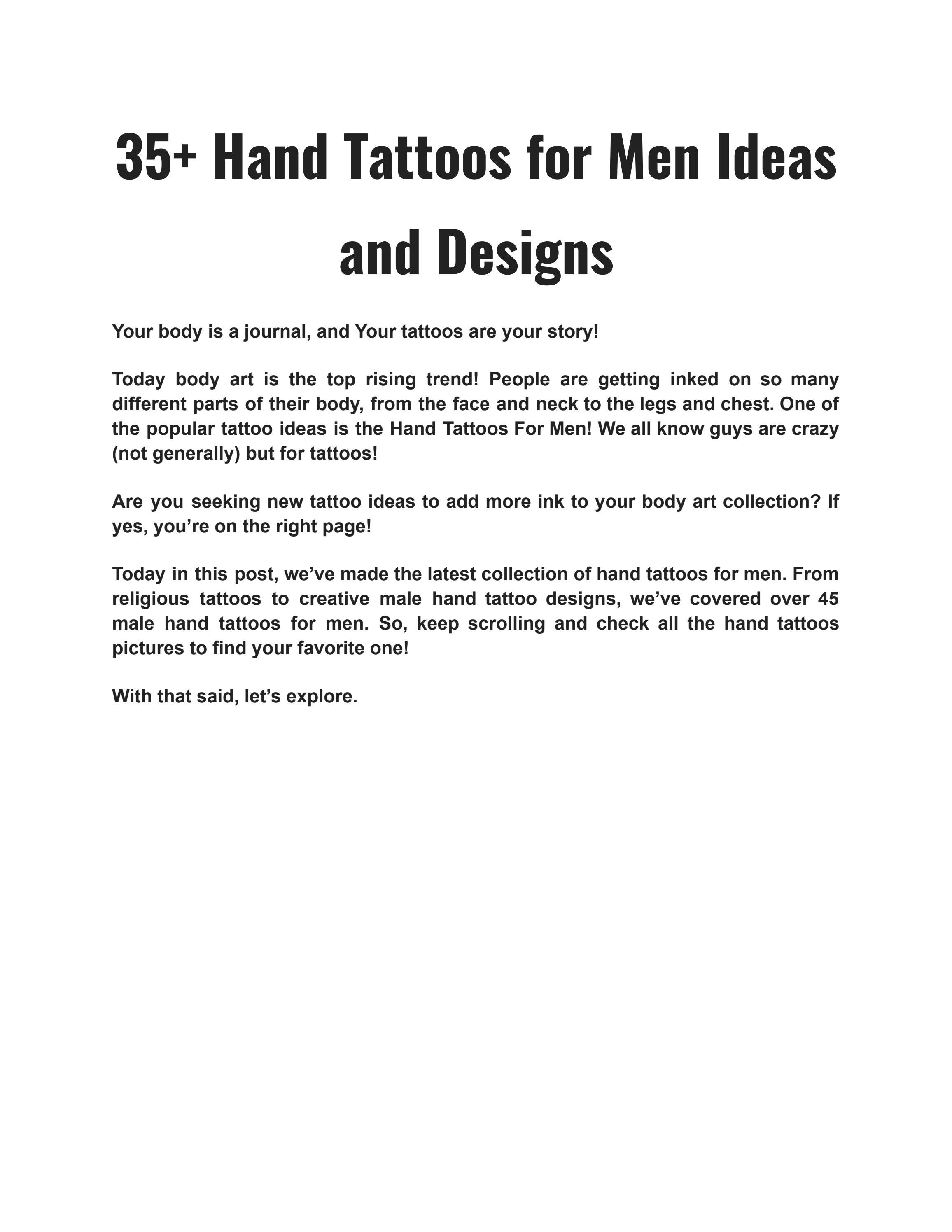 35 Hand Tattoos For Men Ideas And Designs By Dezaynoz Issuu