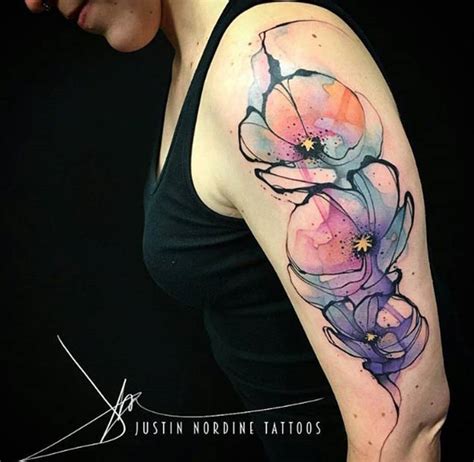 36 Stunning Watercolor Flower Tattoos Tattooblend