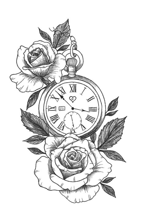 370 Clock Roses Tattoo Design Ideas In 2021 Tattoo Designs Clock Tattoo Watch Tattoos