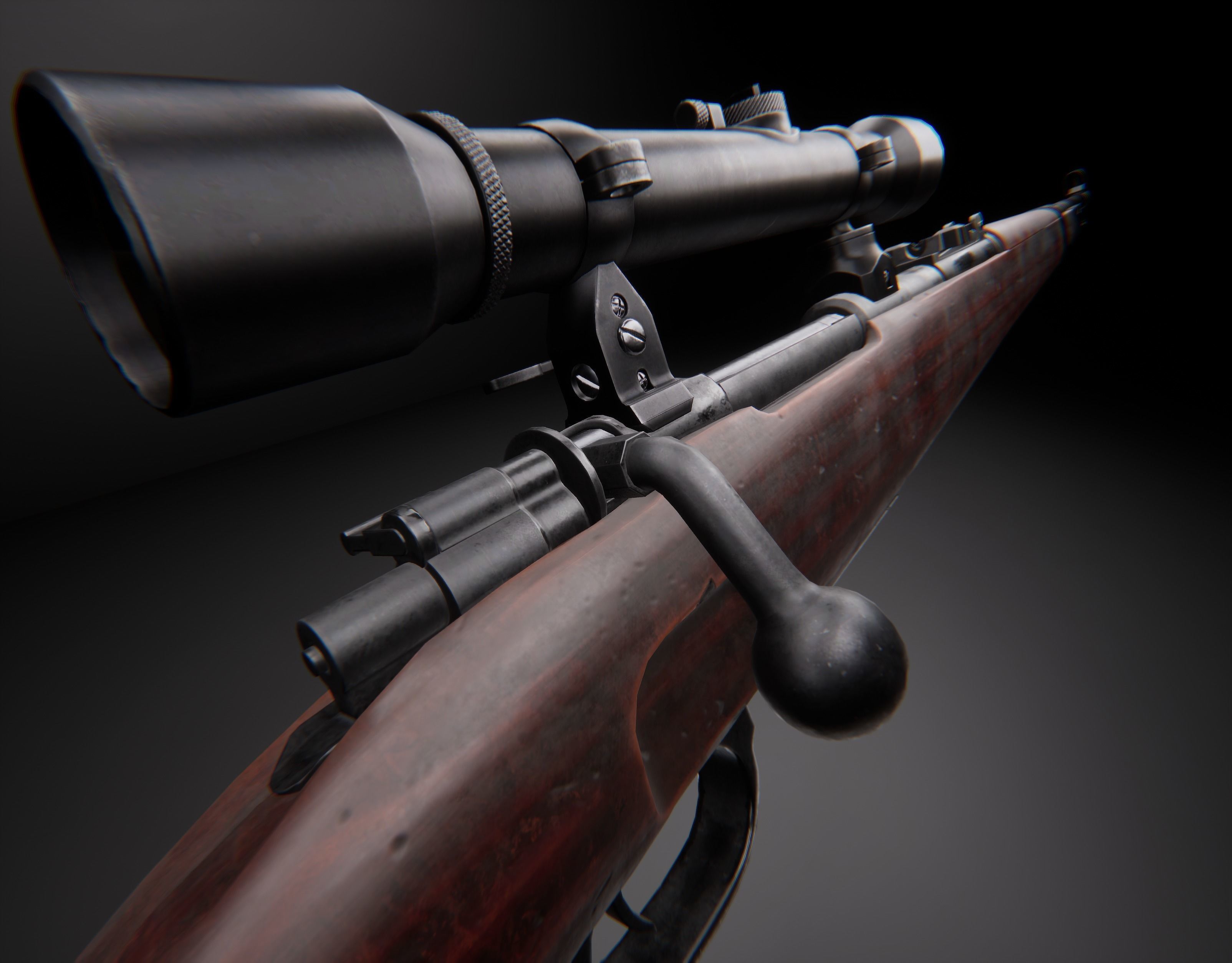 3D Model Modern Aaa Bolt Action Rifle Pack Game Ready Pbr Vr Ar Low