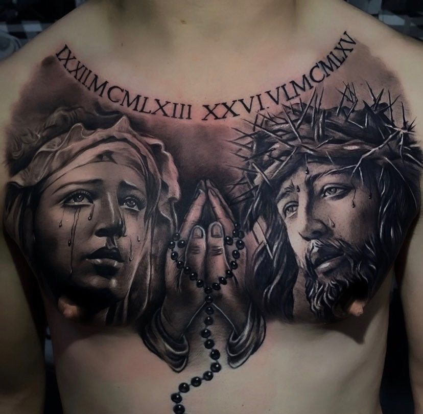 40 Jesus Chest Tattoo Designs For Men Chris Ink Ideas