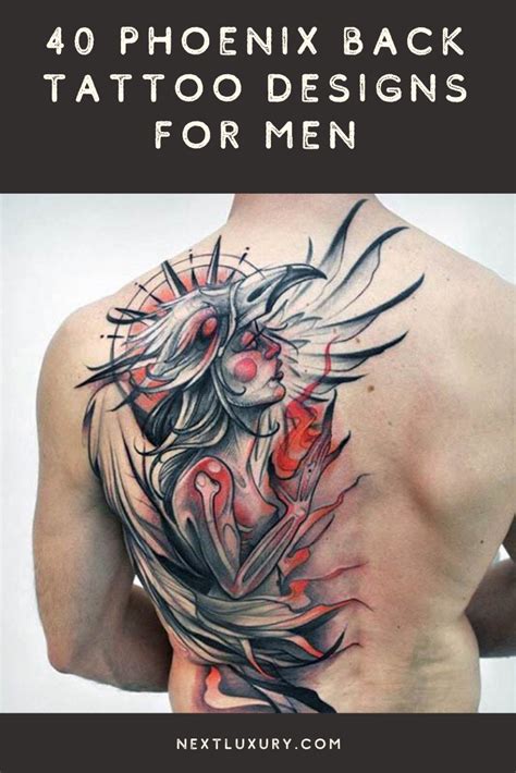 40 Phoenix Back Tattoo Designs For Men Flaming Bird Ideas Video