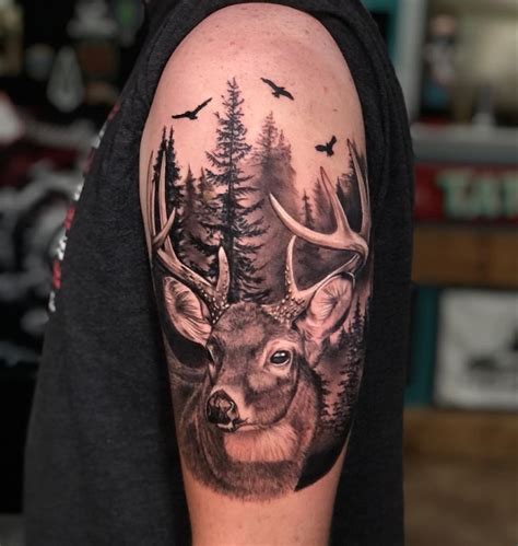 46 Excellent Shoulder Tattoo Design Ideas For Men You Can Do Deer Tattoo Designs Best Sleeve