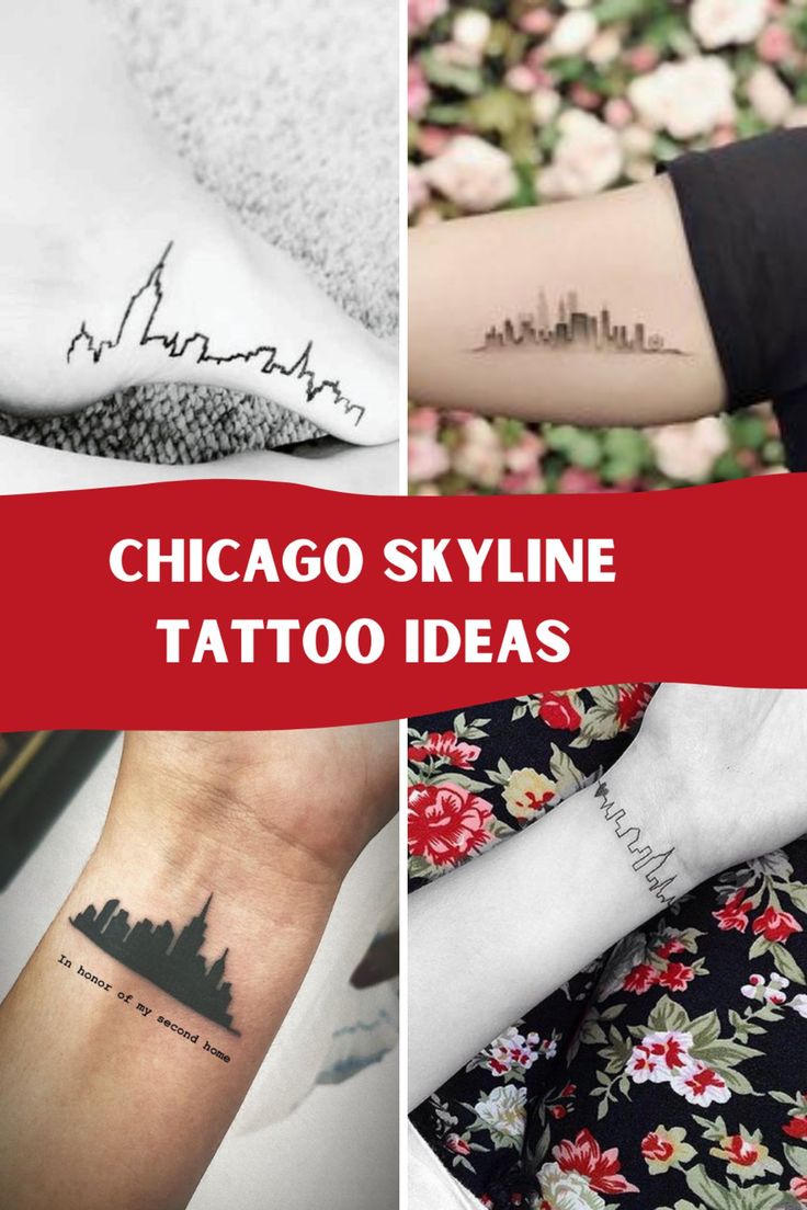 47 Eye Catching Chicago Skyline Tattoo Ideas Tattoo Glee