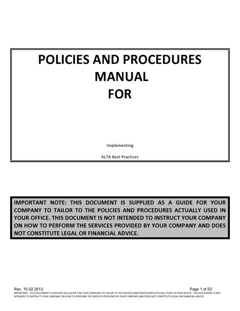 50 Free Policy And Procedure Templates Manuals Templatelab