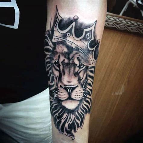 50 Lion With Crown Tattoo Designs For Men Royal Ink Ideas