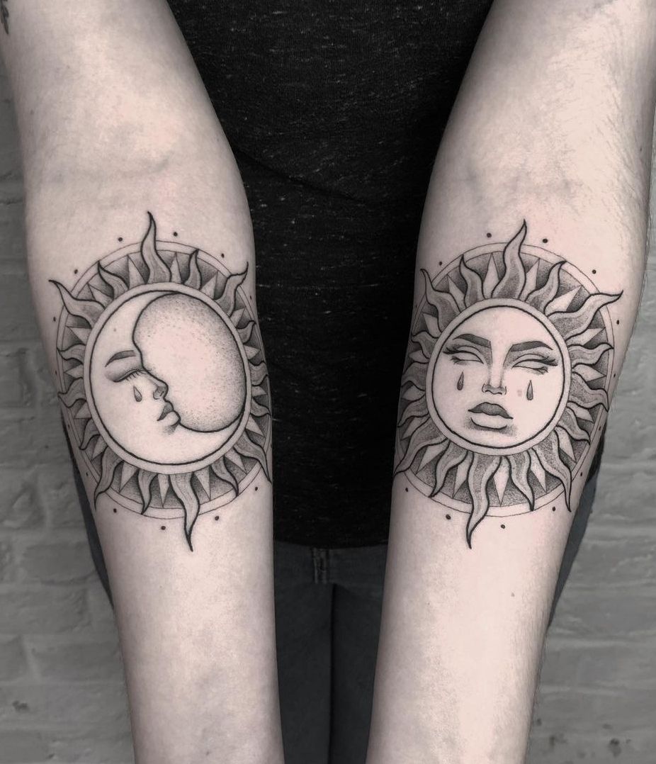 50 Meaningful And Beautiful Sun And Moon Tattoos Kickass Things