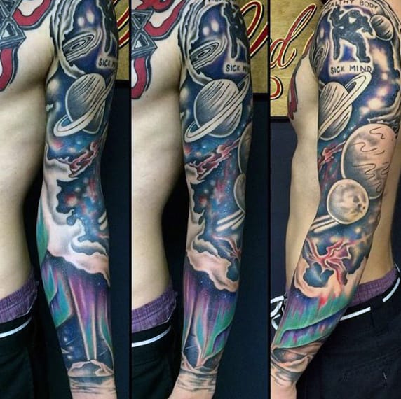 50 Northern Lights Tattoo Designs For Men 2023 Guide