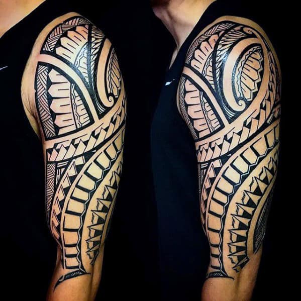 50 Polynesian Arm Tattoo Designs For Men Manly Tribal Ideas