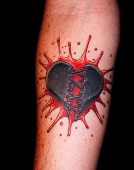 50 Sacred Heart Tattoos For Guys 2019 Broken Bleeding Amp Crying Tattoo Ideas Part 2