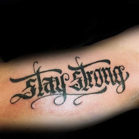 60 Strength Tattoos For Men Masculine Word Design Ideas Strength