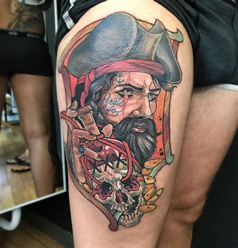 75 Amazing Masterful Pirate Tattoos Meanings Ship Face City