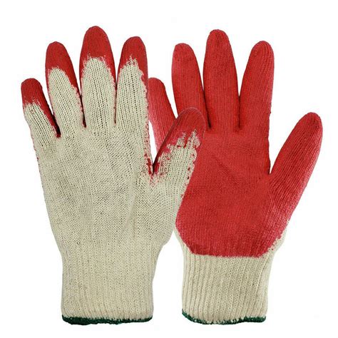 8 Pair Red Latex Coated Construction Work Gloves Hand Protection Usa