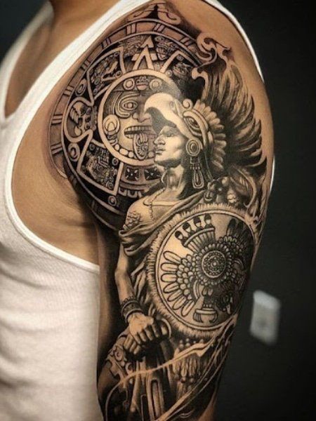 80 Warrior Aztec Tattoo Designs Meaning The Trend Spotter