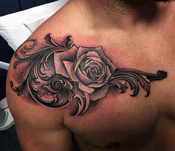 90 Filigree Tattoos For Men Ornamental Ink Design Ideas Rose