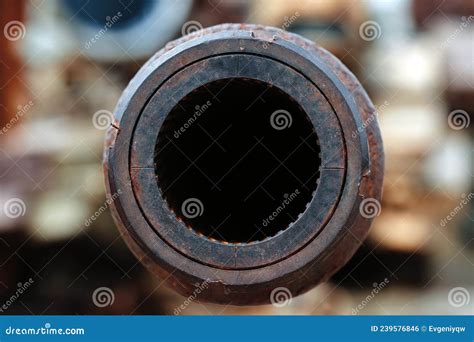 A Big Gun The Rifled Gun Of The Tank Closeup Of A Tank Gun Barrel With