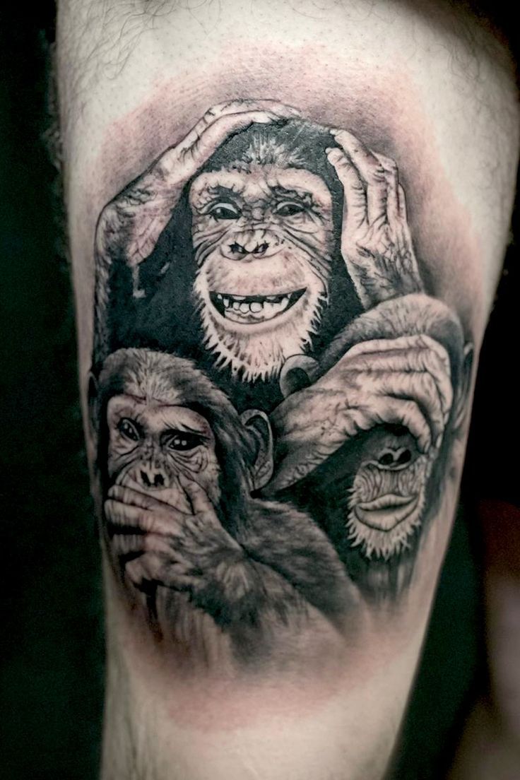 A New School Version Of The Popular 3 Wise Monkey Tattoos By Fulvio