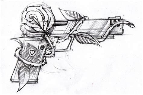 A Tattoo Of A Gun With A Flower On It Premium Ai Generated Image