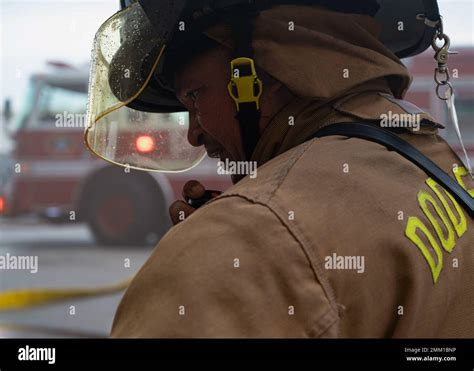 A U S Air Force Firefighter Assigned To The 36Th Civil Engineer