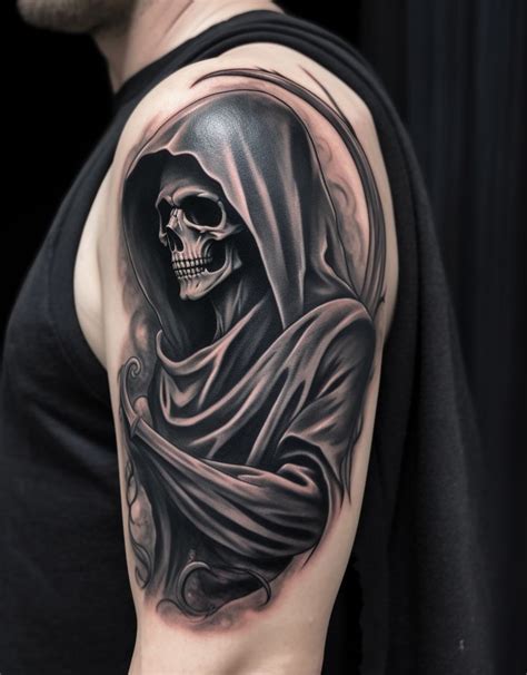 A Very Elegantly Finished Grim Reaper Tattoo For Men And Women Reaper