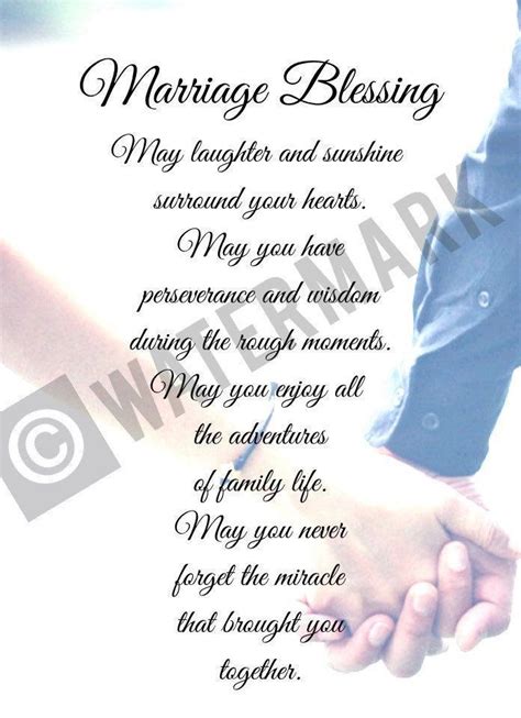 A Wedding Blessing Card With The Words Print Size 8 By 10