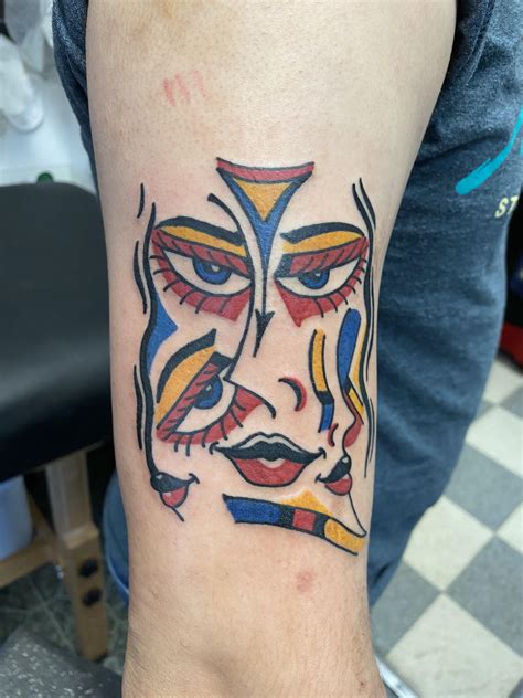 Abstract Face Done By Porter At Alley Cat Tattoo Harrisonburg Va R