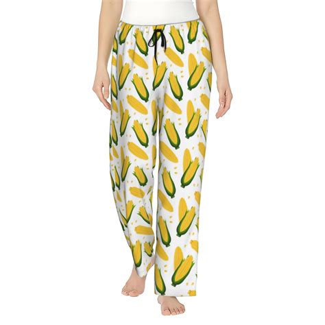 Adobk Corn On The Cob Print Women Comfy Casual Pajama Pants With