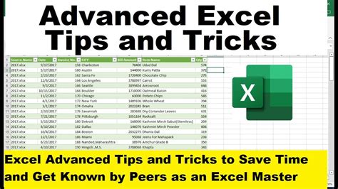 Advanced Excel Tips And Tricks Sheet Youtube