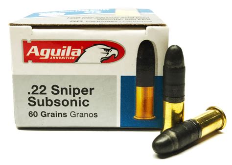 Aguila Ammunition 22 Long Rifle 60 Grain Sniper Subsonic Lead Solid