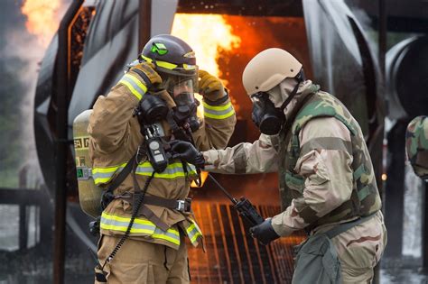 Air Force Fire Protection Specialists Conduct Wartime Firefighting