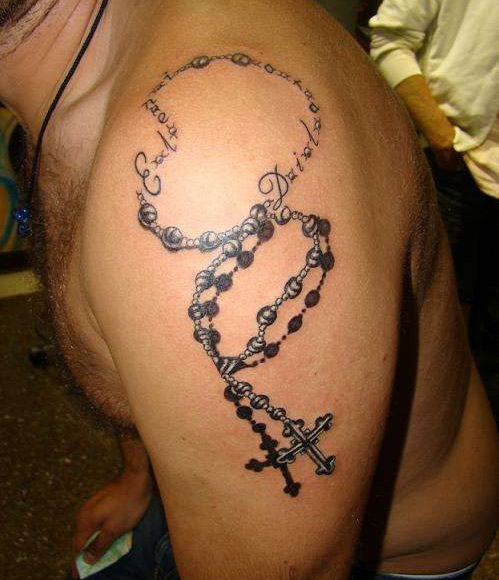 Amazing Cool Rosary Tattoo On Arm For Guys Ideas