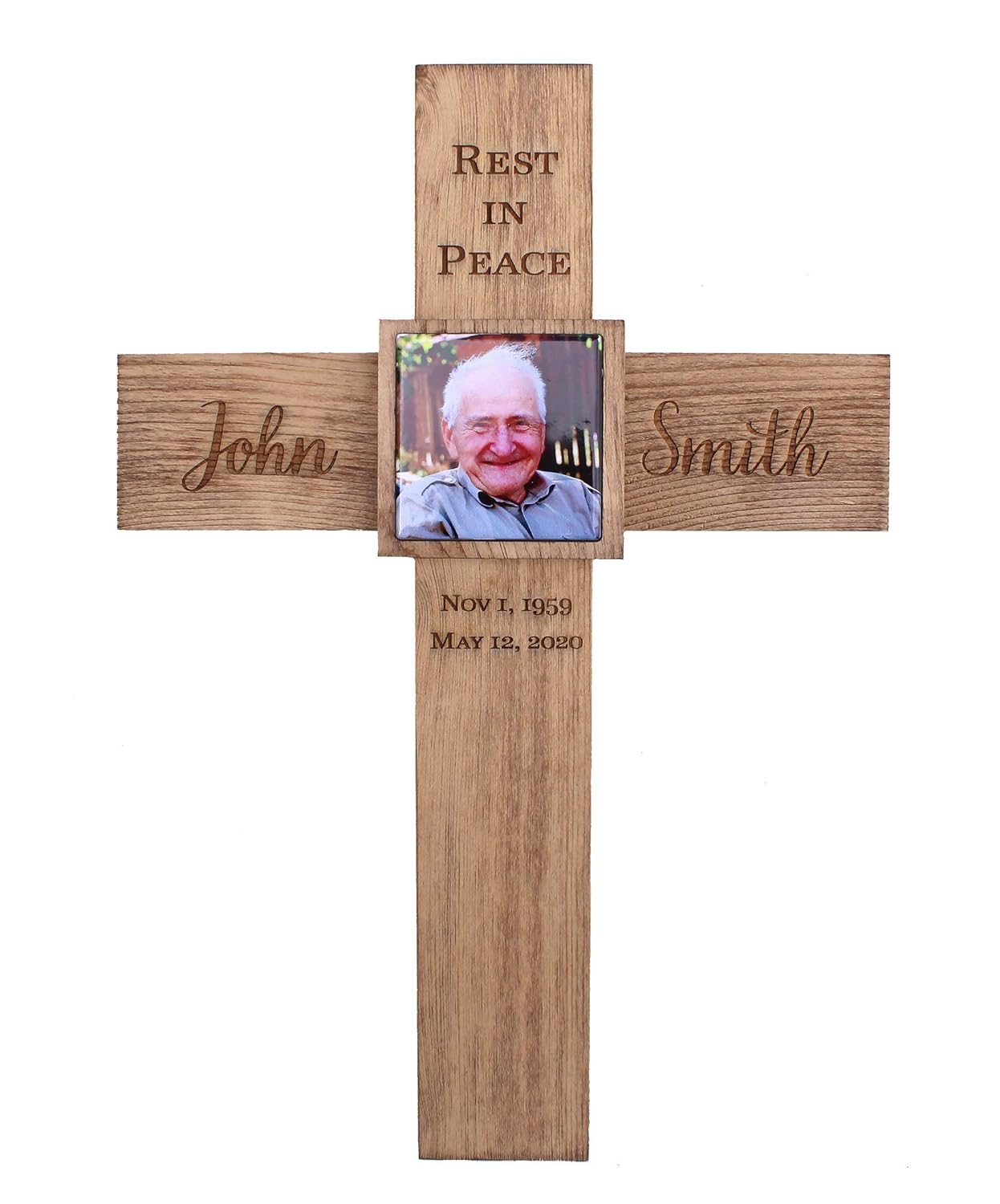 Amazon Com Photo Memorial Cross Personalized For Your Loved One