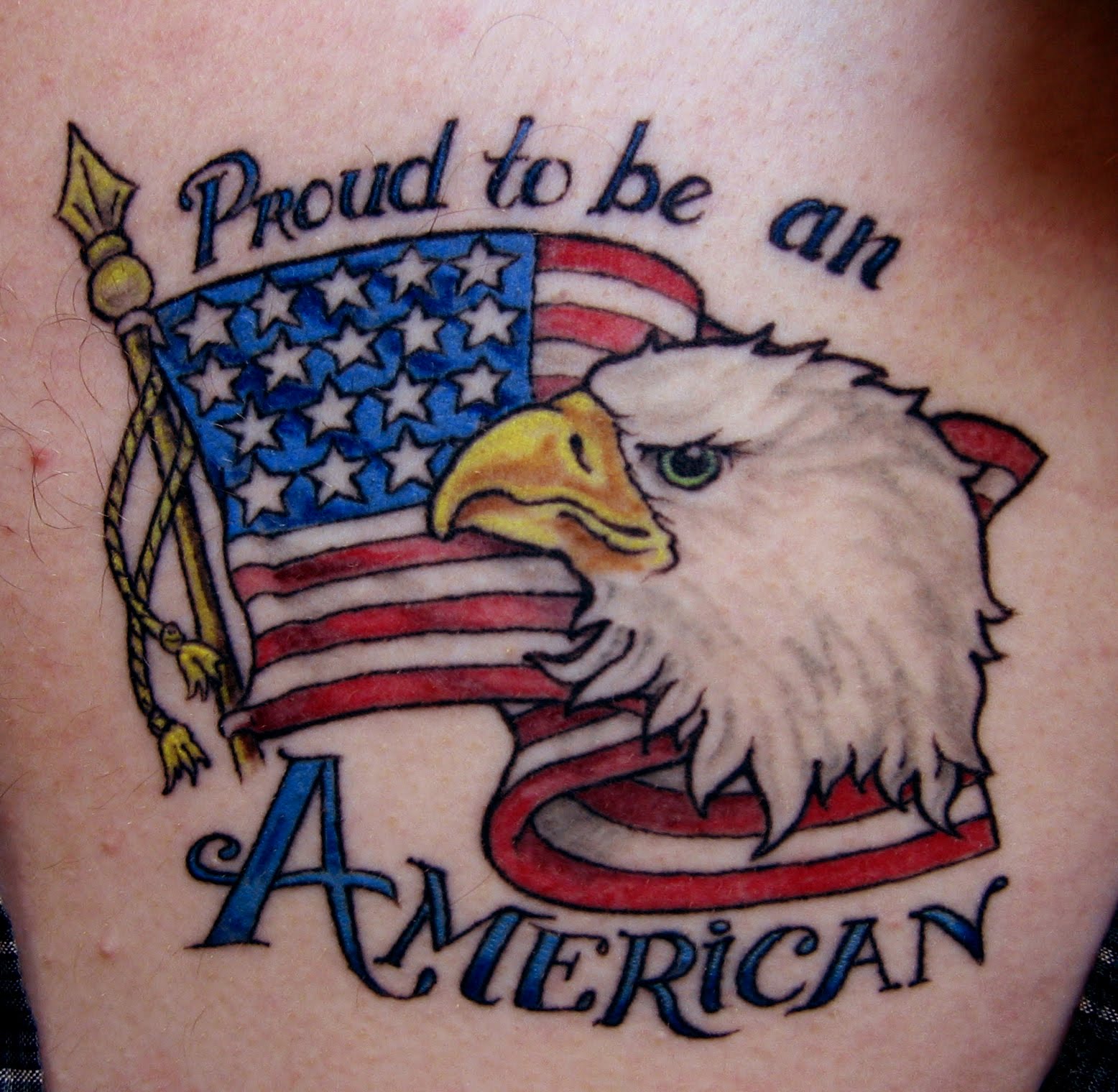 American Eagle Tattoos With Flag