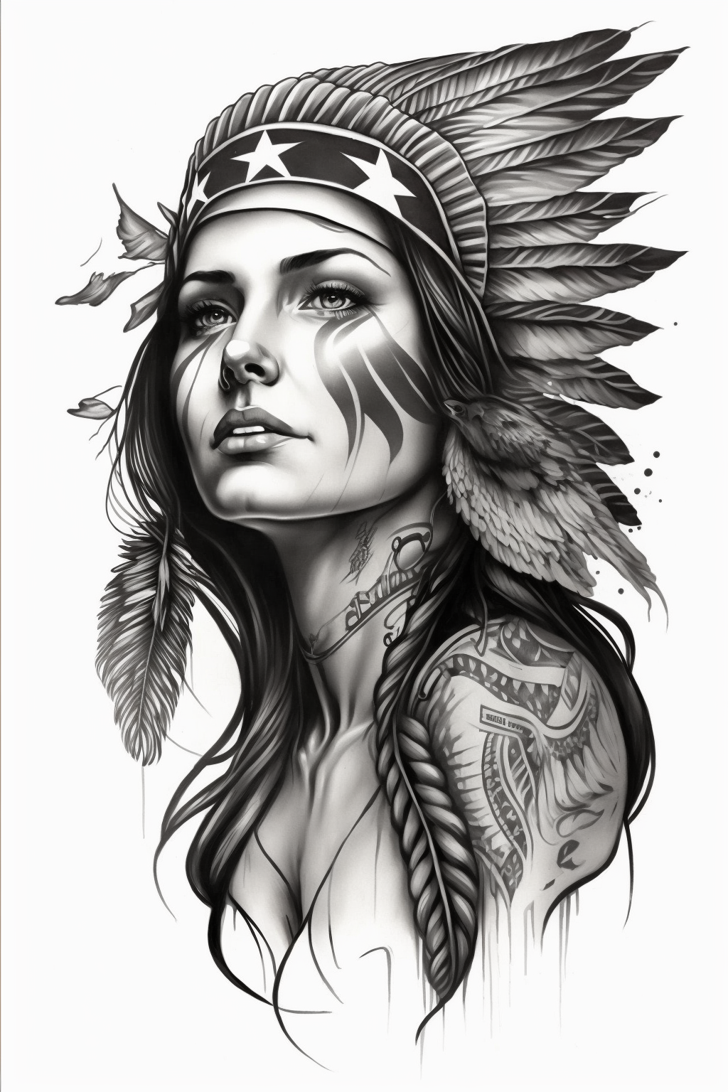 American Traditional Tattoos Women Tattoo Sketch 35 Red Indian Tattoo