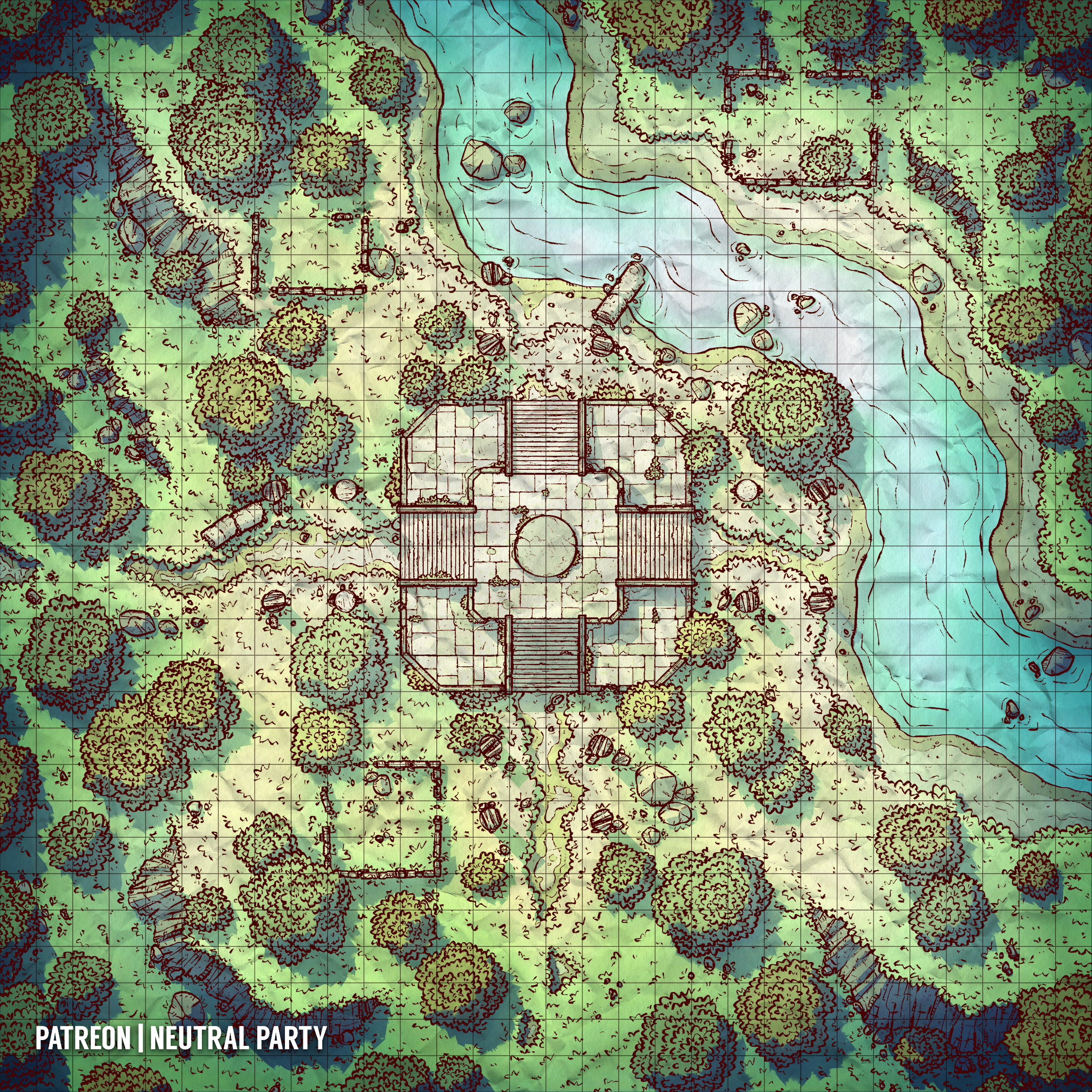 Ancient Ruins Map For Dungeons And Dragons Dnd And Ttrpg Adventures