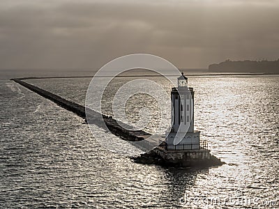 Angels Gate Lighthouse At San Pedro Port California Stock Image