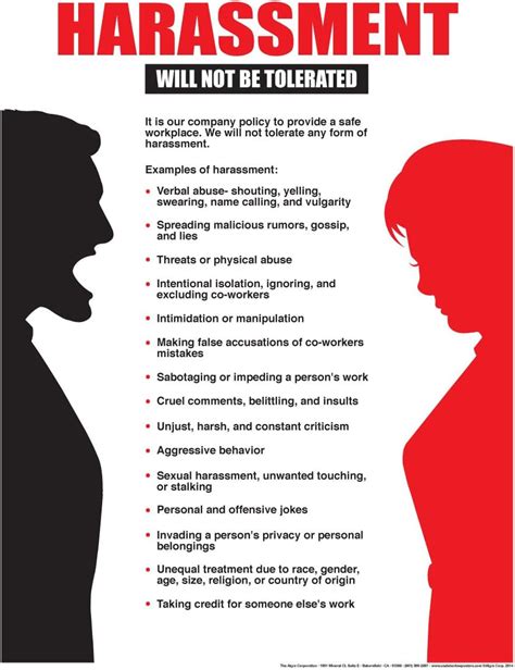 Anti Harassment Workplace Poster