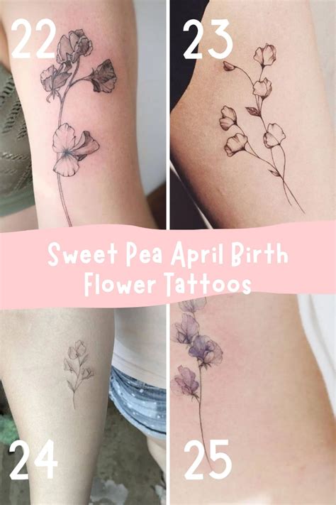 April Birth Flower Tattoos 30 Daisy Sweet Pea Ideas 100 Tattoos