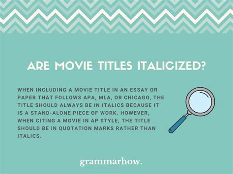 Are Movies Italicized Or Quoted Punctuating Film Titles